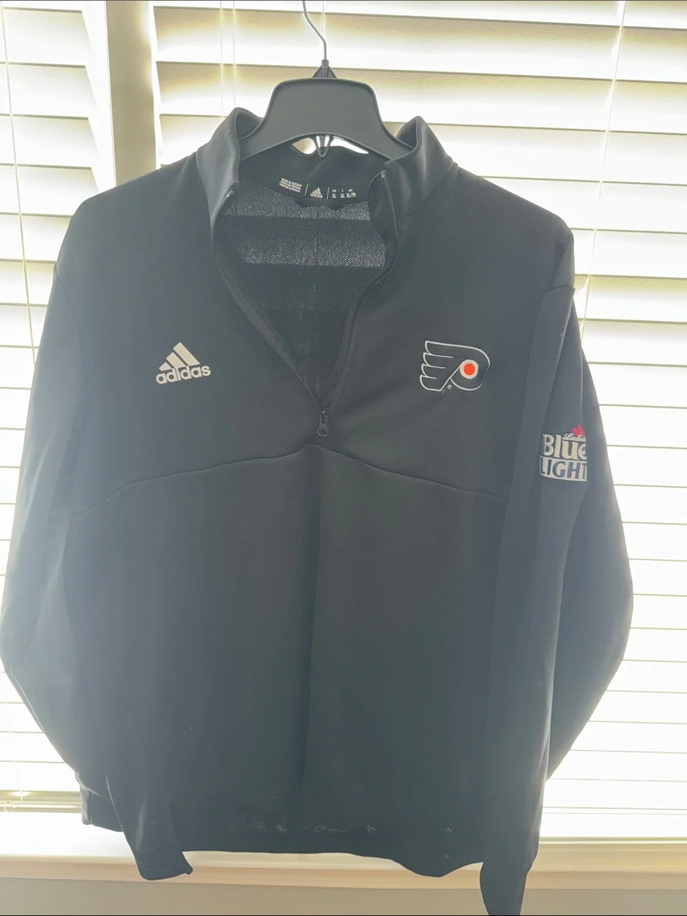 adidas Black Philadelphia Flyers Quarter-Zip Pullover